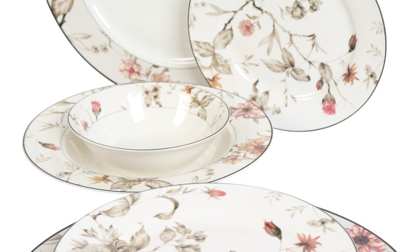 HOMEVEO High-quality 24-piece porcelain dinnerware set with an elegant design – luxurious style for every occasion - Image 4